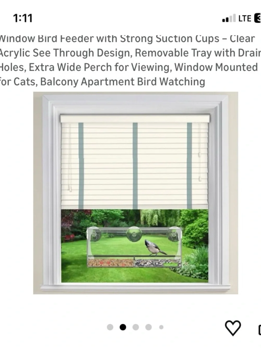 NEW Clear Window Bird‎ Feeder Transparent Bird Feeder Clear View Bird Feeder